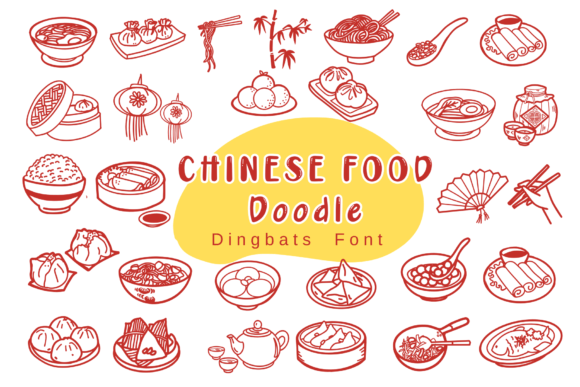 Chinese Food Doodle Font