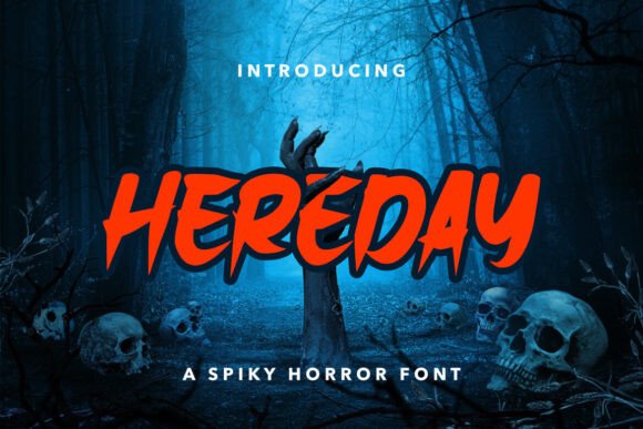 Hereday: The Spiky Horror Display Font for Crafters