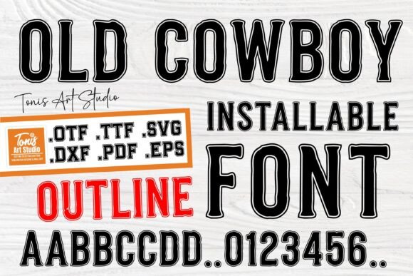 Old Cowboy Outline: A Bold Display Font for Web Headers